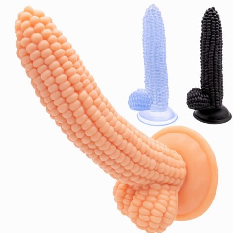 Dual-Use Corn Texture Dildo & Anal Plug - 20cm PVC Unique SM Toy for Women